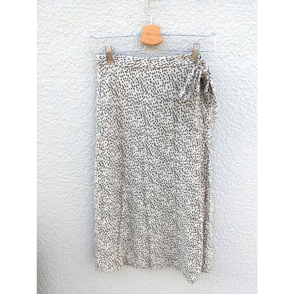 Cotton midi wrap skirt